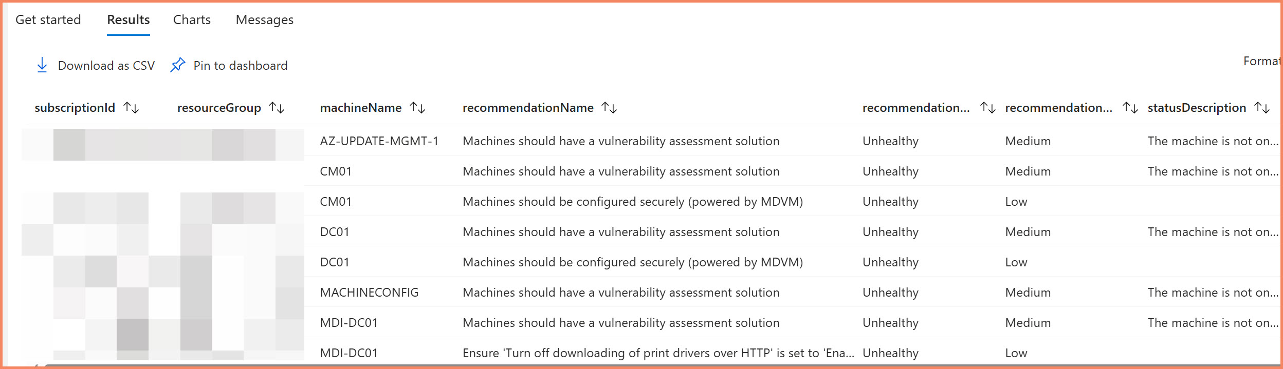 Defender for Cloud assessments in Resource Graph